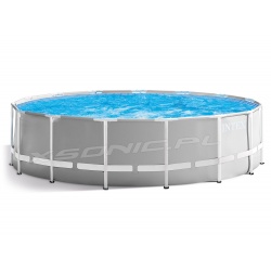 Basen ogrodowy 457 x 122 cm 21w1 okrągły stelażowy INTEX 26726 szary