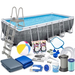 Stelażowy basen ogrodowy 549 x 274 x 122 BESTWAY antracyt 56998 18w1