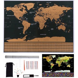 Mapa świata podróżnika zdrapka miejsce gdzie byłeś flagi pinezki