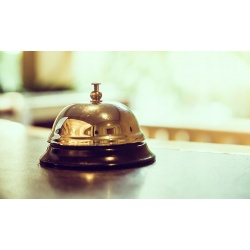 Biurkowy metalowy dzwonek na sex jak w recepcji hotelu