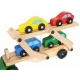 Drewaniane samochodziki laweta tir ciężarówka samochód drewniany + 4 auta