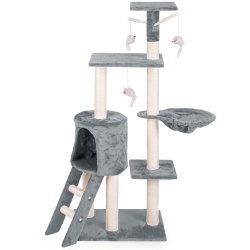 Domek legowisko drapak dla kota wysokość 140 cm platformy wiszące maskotki domek myszka do zabawy