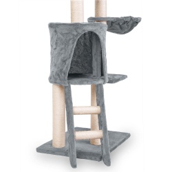 Domek legowisko drapak dla kota wysokość 140 cm platformy wiszące maskotki domek myszka do zabawy