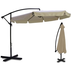Składany parasol ogrodowy o średnicy 350 cm 8 segmentów stalowa rama