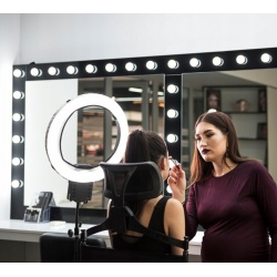 Krzesło do makijażu Make-Up reżyserskie aluminiowe składane z oparciem i zagłówkiem