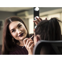 Krzesło do makijażu Make-Up reżyserskie aluminiowe składane z oparciem i zagłówkiem