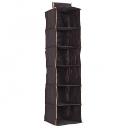 Wiszący organizer z 6 półeczkami do szafy na kemping 30 x 30 x 120cm BO Camp