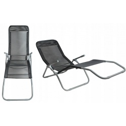 Leżak plażowy fotel ogrodowy składany balansowy do opalania się z siatki