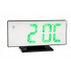 Budzik lustro zegar elektroniczny termometr LED 19 x 10cm tryb nocny