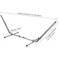 Stelaż do hamaka uniwersalny mocowanie długość regulowana 300 - 400 cm