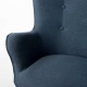 Fotel wypoczynkowy uszak z podnóżkiem materiałowy nogi buk