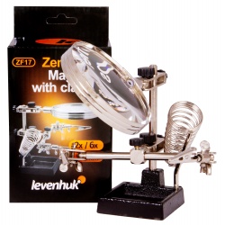 Lupa stołowa Levenhuk Zeno Refit ZF17 średnica 90/21 mm uchwyty z zaciskami pomocniczymi