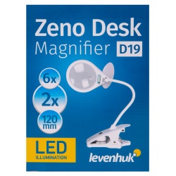 Lupa stołowa Levenhuk Zeno Desk D19 powiększenie 2/6x średnica 120/25 mm oświetlenie LED