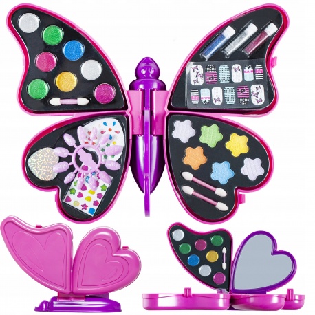 Zestaw do makijażu zabawkowy motyl dla dzieci kosmetyki do malowania