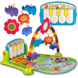 Mata edukacyjna dla niemowląt Ricokids miękka pluszowa pianino podwieszane zabawki grzechotki