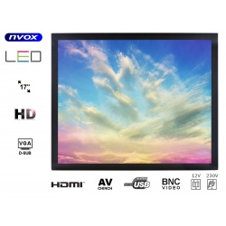 Monitor do zabudowy samochodu tramwaju 17 cali LED VGA DVI HDMI metalowa obudowa