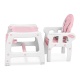 Krzesełko do karmienia 5w1 osobne krzesło i stolik bujaczek dla dzieci pasy bezpieczeństwa