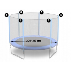 Siatka zewnętrzna do trampoliny ogrodowej 312 cm 10FT NEO