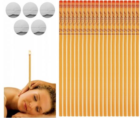 Świece do uszu świecowania ucha 20 sztuk podstawka 10 par na stres dla relaksu