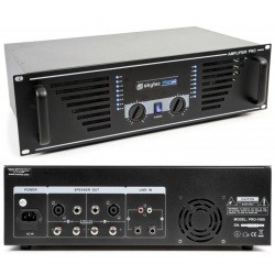 Wzmacniacz mocy PA 2 x 500W SKY-1000 czarny Rack 19 Speakon