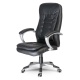 Komfortowy skórzany fotel biurowy mechanizm TILT ergonomiczny kształt podwójna poduszka