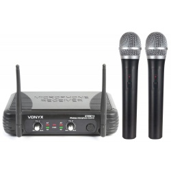 Zestaw mikrofonowy Vonyx 2 x bezprzewodowy VHF doręczny STWM712