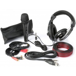 Zestaw dla DJ słuchawki nauszne mikrofon przewodowy kable Fenton SH400
