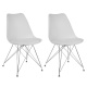 Nowoczesne i stylowe krzesło skandynawskie dwa kolory miękkie siedzisko nogi chromowane