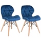 Krzesło skandynawskie tapicerowane pokryte welurem oparcie drewniane nogi bukowe