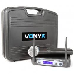 Bezprzewodowy zestaw dwa mikrofony doręczne na baterie Vonyx WM512