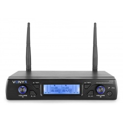 Mikrofon nagłowny i krawatowy bezprzewodowy 2x bodypack UHF Vonyx WM62B