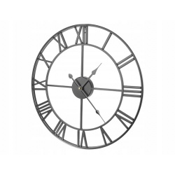 Duży zegar ścienny Retro na baterie Loft rzymski 3D Vintage czarny 47,5 cm