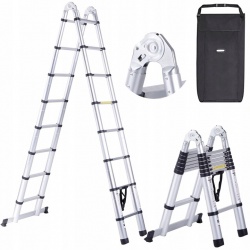 Drabina teleskopowa dwu stronna 5 metrów aluminiowa łamana 500cm
