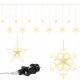 Wiszące gwiazdy lampki choinkowe kurtyna 138 LED płatki śniegu 3 kolory