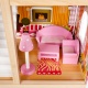Drewniany domek dla lalek z oświetleniem LED zabawki taras willa mebelki
