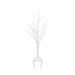 Białe drzewko ozdobne świecące brzoza lampki LED świąteczne 90cm