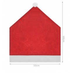 Świąteczny pokrowiec na krzesło czapka Mikołaja 6 sztuk obrus 172x130 cm