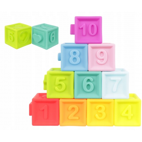 Miękkie klocki sensoryczne dla dzieci kolorowe zestaw 10 klocków
