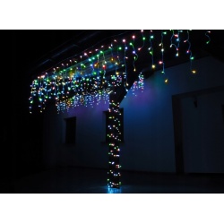 Sople lampki 500 LED zewnętrzne kurtyna 8 efektów świetlnych białe kolorowe