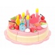 Drewniany tort urodzinowy do krojenia na magnesy 48 elementów zabawkowy