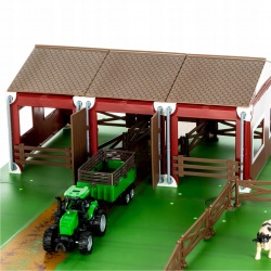 Duża farma zagroda zwierzątka traktor przyczepa do zabawy pojazdy rolnicze