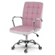 Fotel biurowy na kółkach materiałowy plecionka szary czarny niebieski różowy