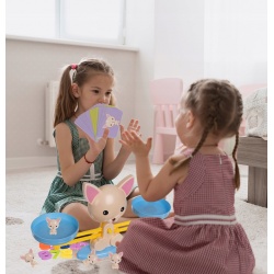 Gra edukacyjna dla dzieci rodzinna kotek i waga matematyczna karty do gry