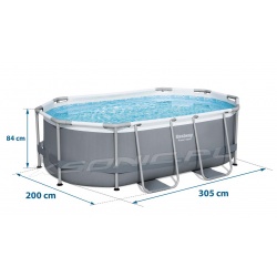 Owalny basen ogrodowy 305 x 200 x 84 cm 10w1 stelażowy Bestway 5614A