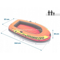Ponton Explorer PRO 300 Set 244 x 117 x 36 cm wiosła pompka INTEX 58358