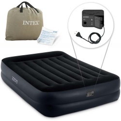 Podwójny materac welurowy Queen z pompką 152 x 203 x 42 cm INTEX 64124