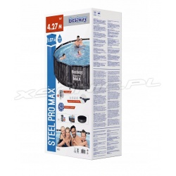 Basen ogrodowy Bestway 5614Z okrągły stelażowy 427 x 107 cm 11w1 grafit