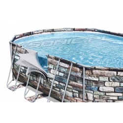 Owalny basen stelażowy z hydromasażem 610 x 366 x 122 cm 12w1 Bestway 56719