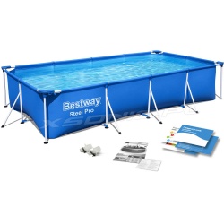 Basen 400 x 211 x 81 cm prostokątny na stelażu ogrodowy Bestway 56405