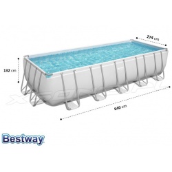 Basen prostokątny 640 x 274 x 122 cm 11w1 stelażowy Bestway 5612B ogrodowy 